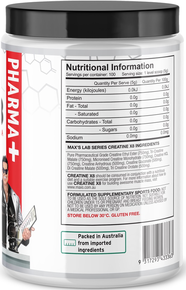 Maxs Lab Series Creatine X8 Sporty's Health