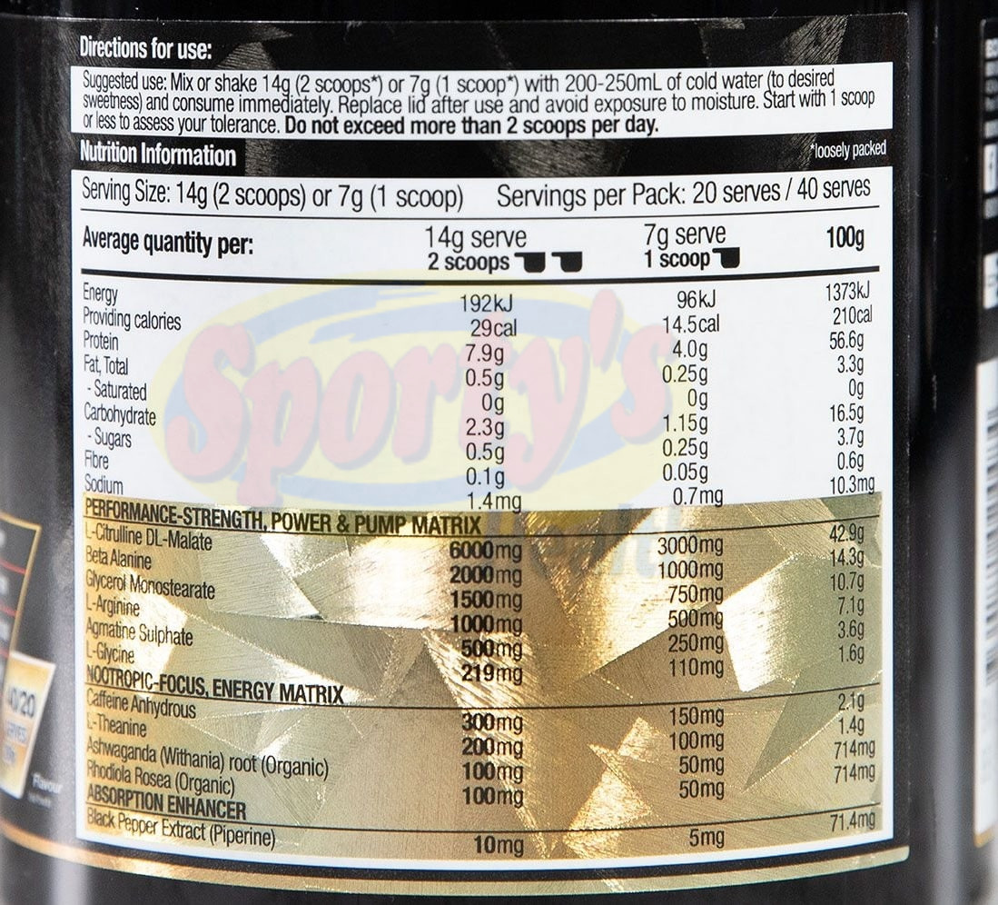 bsc pre ultra rear label