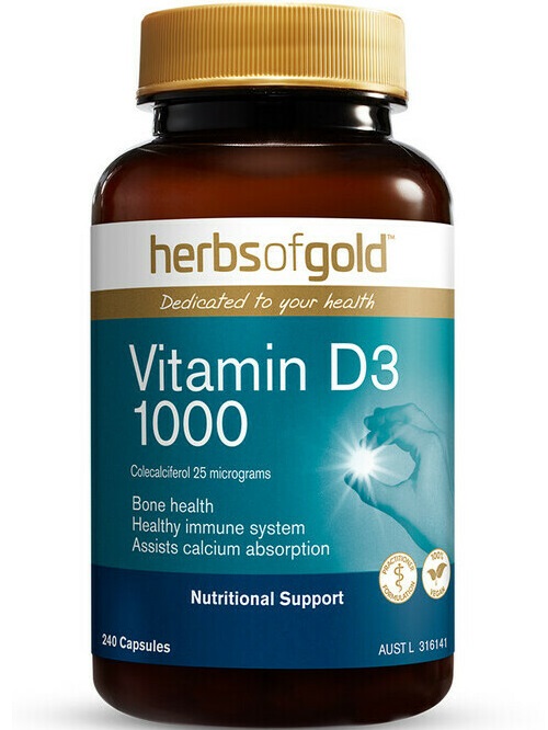 Herbs of Gold Vitamin D3 1000 (IN RICE BRAN OIL)