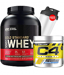 Optimum Nutriton Gold Standard 100% Whey + Cellucor C4 stack