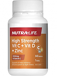 Nutra-Life High Strength Vit C + Vit D + Zinc