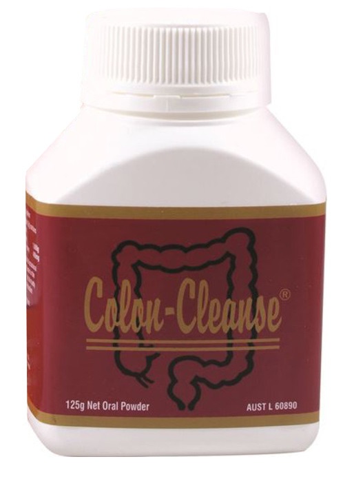 a maroon and white tub of colon cleanse