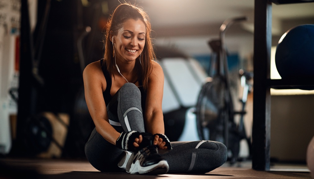 A woman at the gym