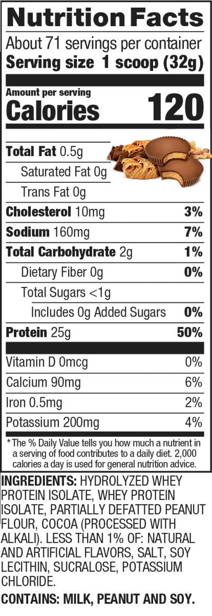 Choc Peanut ISO100 Nutrition Panel