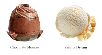 chocolate and vanilla flavours