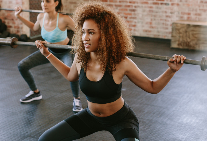 a woman exercising