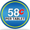 58 cents per tablet