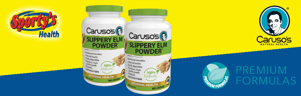 Carusos Slippery Elm Powder Banner