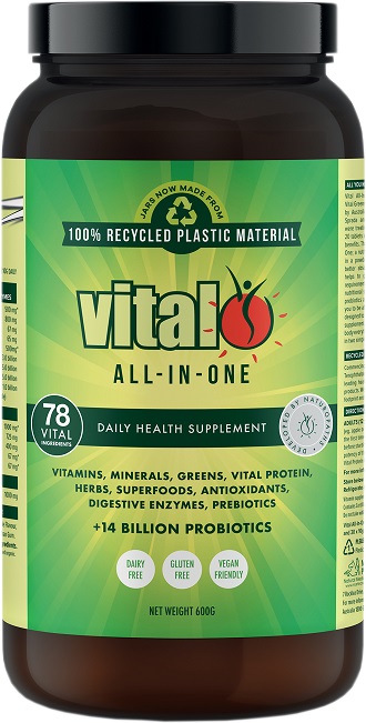 Vital greens black container