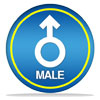 Symbol of male, circle and arrow 