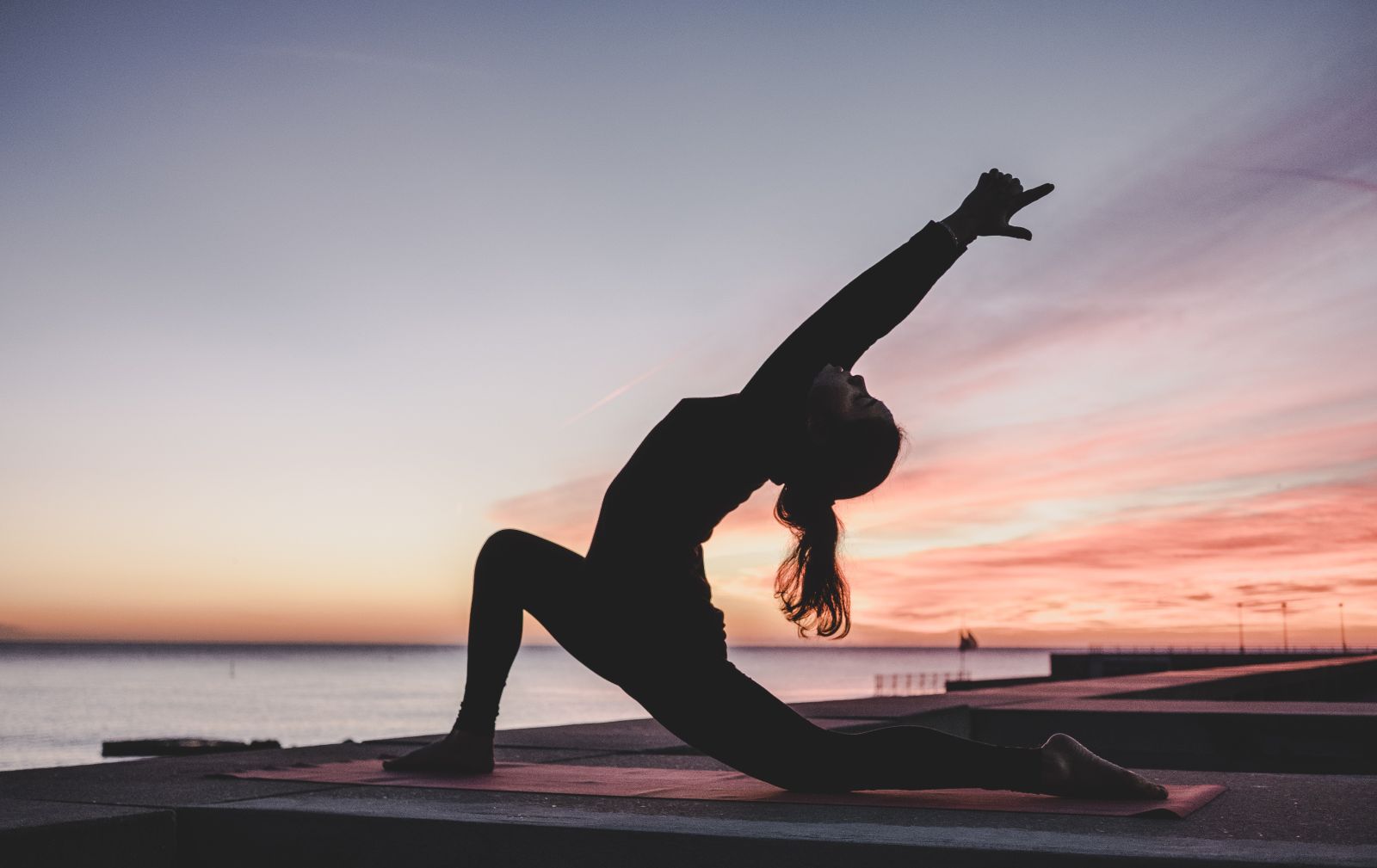 a woman engaged in yoga