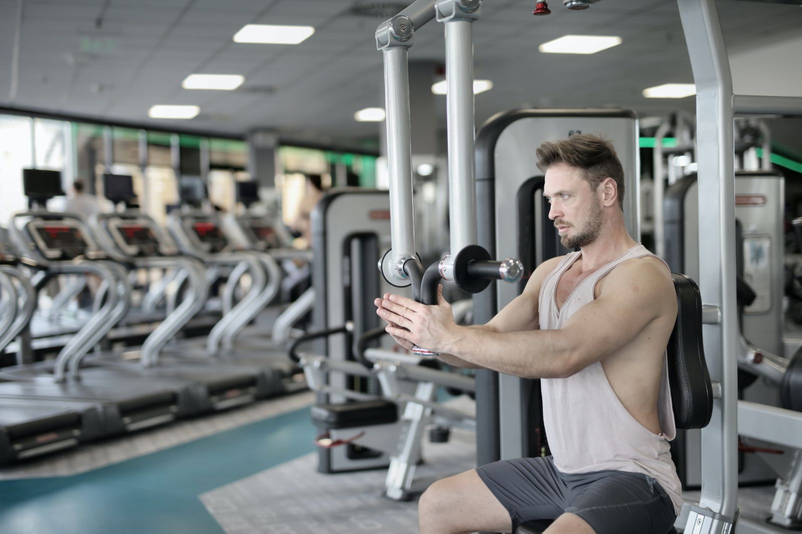 a man exercising at the gym